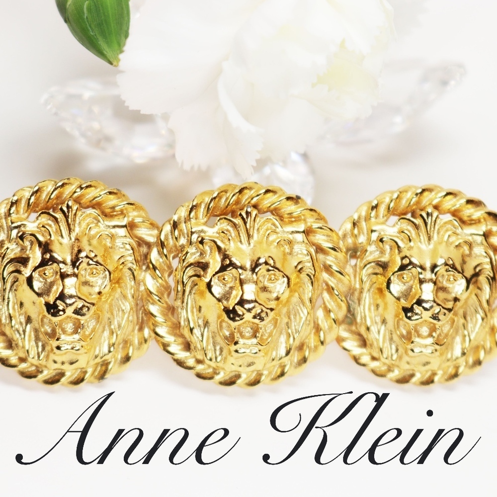 ANNE KLEIN 18K Gold Plated Lion's Head Brooch